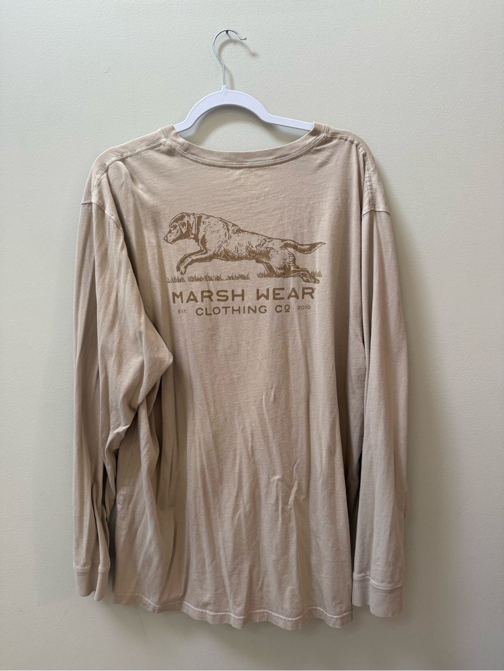 Marsh Wear Men's Long-Sleeve Beige Graphic Tee